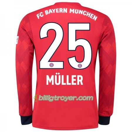 Billige Fotballdrakter FC Bayern München Muller 25 Hjemmedraktsett 2018/19 Langermet